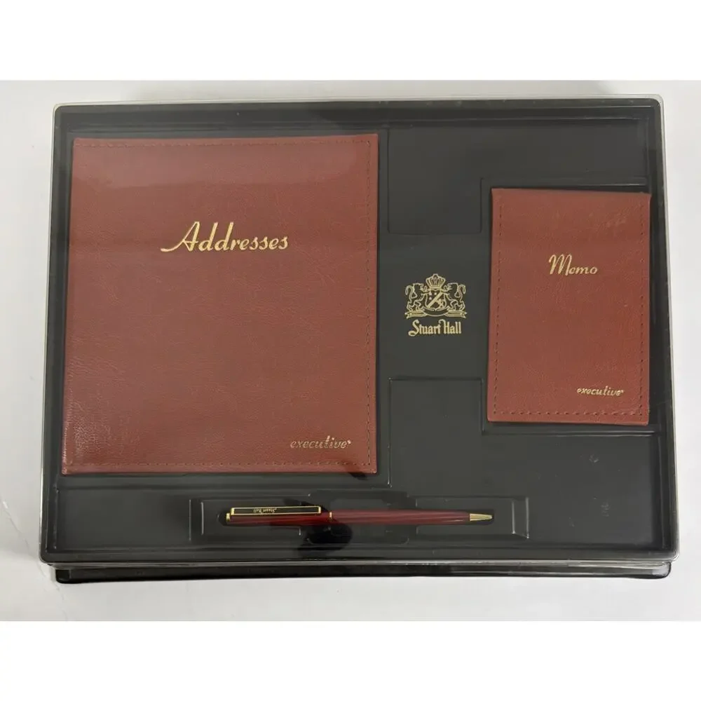 Stuart Hall Executive Gift Set 7600 - Address Book, Memo Note Pad & Pen - New